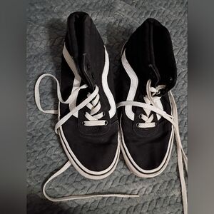 Black and White High-Top Van Sneakers.